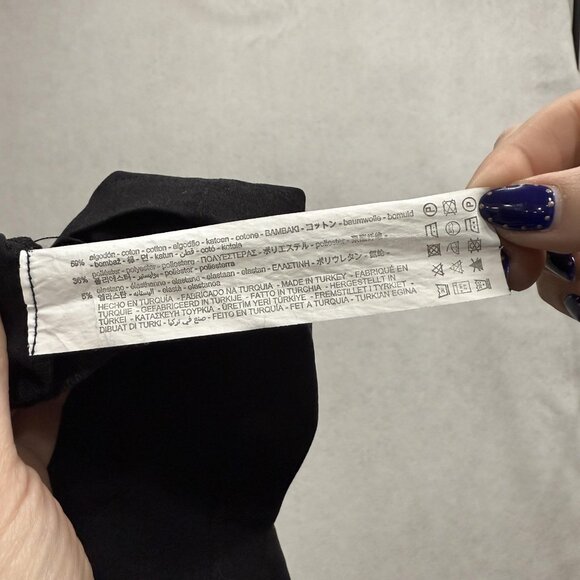 Zara Dress Womens XS Black Strappy Bodycon Midi Ruched Front Slit Evening - Picture 7 of 9